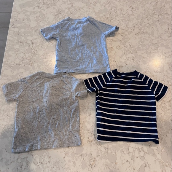 Simple Joys by Carters - Kids Blue and Gray Striped Henley Shirts - Picture 7 of 8